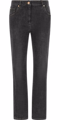 Gray Cotton Slim Fit Jeans