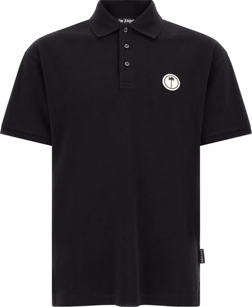 Palm Angels Black Cotton Polo Shirt