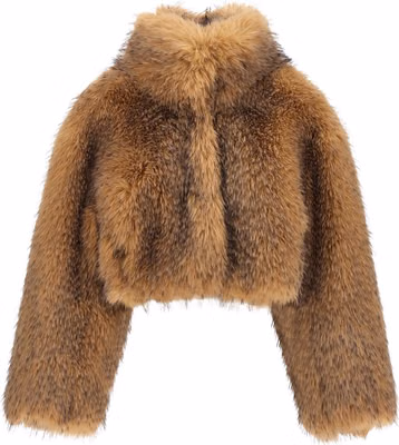 Beige Polyester Full-Length Jacket