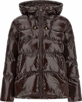 Brown Polyamide Full-Length Jacket