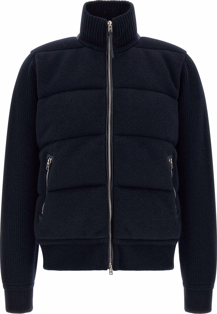 Tom Ford Blue Virgin Wool Full-Length Jacket