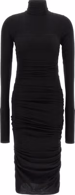 Black Lycra Midi Dress