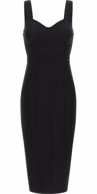 Black Polyamide Midi Dress