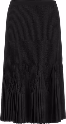 Black Viscose Midi Skirt
