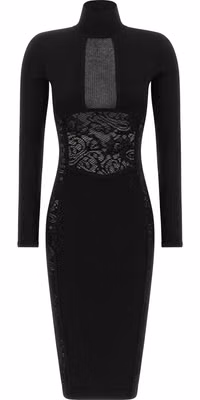 Black Viscose Midi Dress