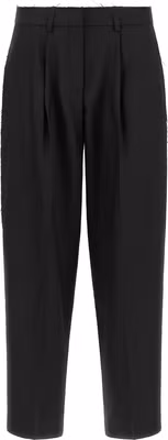 Black Wool Cropped Pants