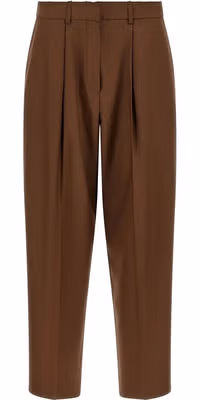 Beige Wool Casual Pants