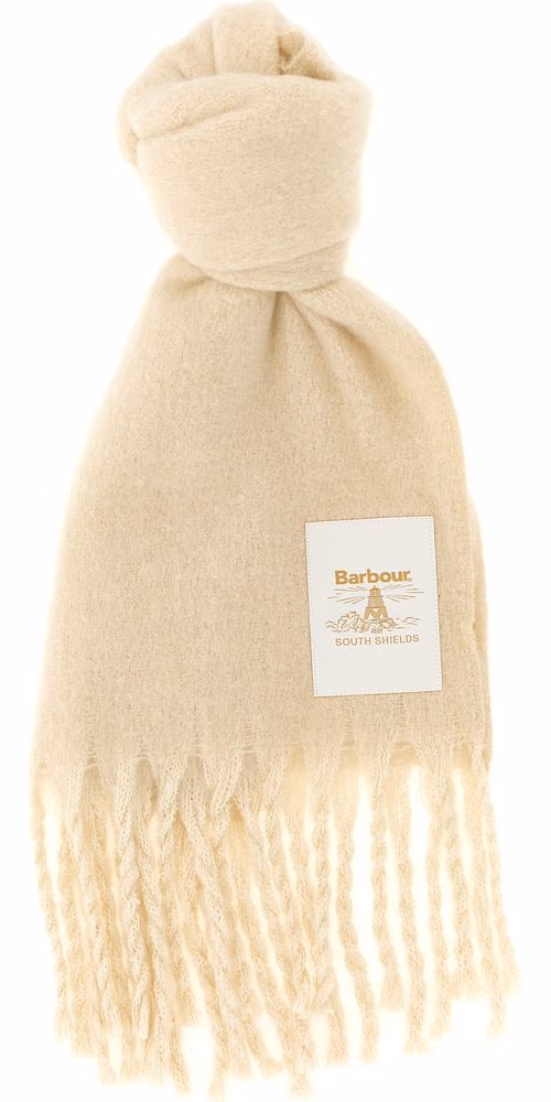 Barbour White Polyester Scarf