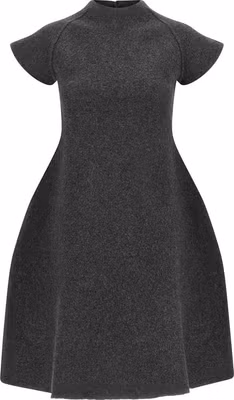Gray Virgin Wool Midi Dress