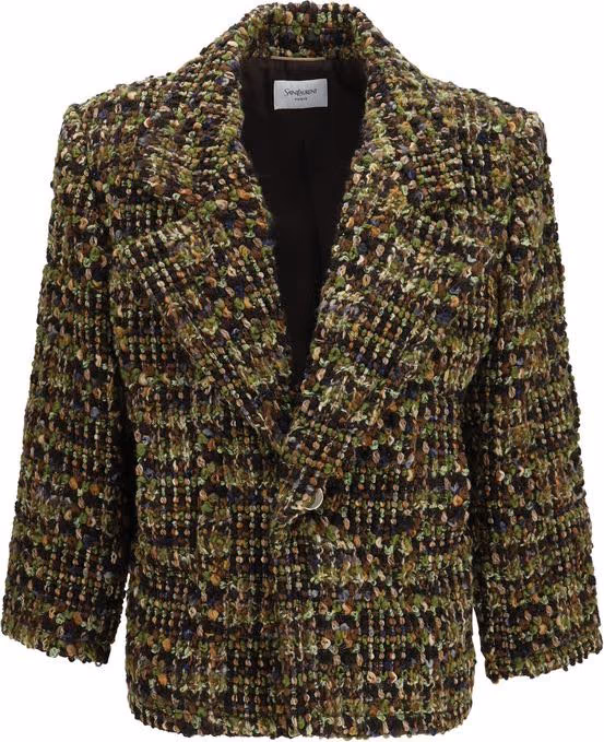 Saint Laurent Multicolor Wool Oves Aries Full-Length Jacket