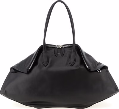 Black Calfskin Shoulder Bag
