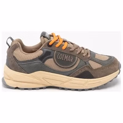Brown Polyester Athletic Sneakers