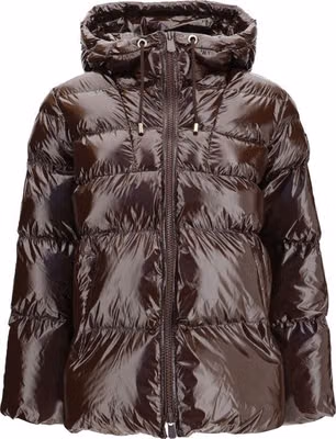 Brown Polyamide Full-Length Jacket