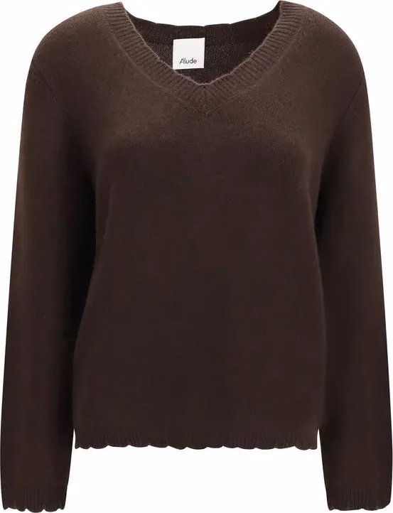 Allude Brown Cashmere Sweater