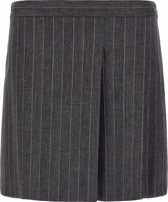 Gray Polyester Long Skirt