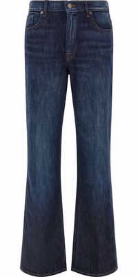 Blue Cotton Flared Jeans
