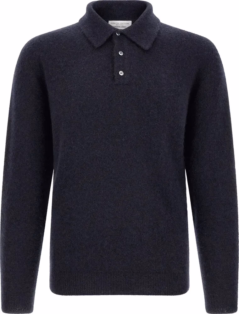 Roberto Collina Blue Cashmere Polo Shirt