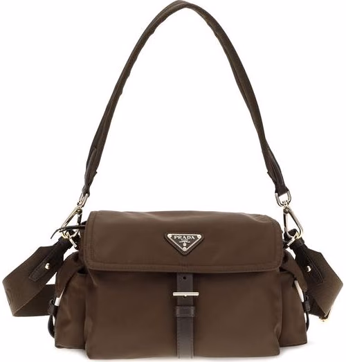 Prada Brown Recycled Polyamide Shoulder Bag
