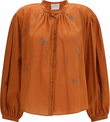 Orange Cotton Pattern Shirt