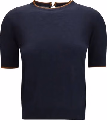 Blue Silk T-Shirt