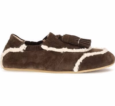 Brown Suede Leather Slip-On Loafers