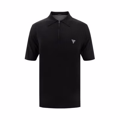 Black Wool Oves Aries Polo Shirt