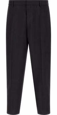 Black Virgin Wool Cropped Pants