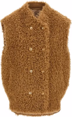 Brown Polyester Sleeveless Jacket