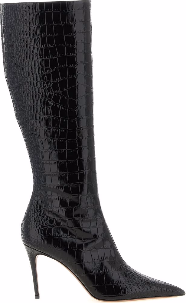Paris Texas Black Calfskin Over The Knee