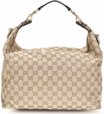Beige Fabric Shoulder Bag