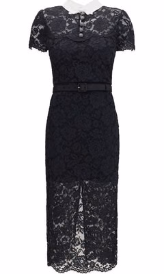 Black Polyester Casual Dress