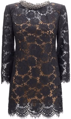 Black Polyamide Cocktail Dress