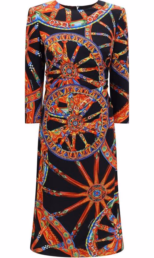 Dolce & Gabbana Multicolor Silk Cocktail Dress