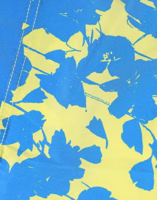 Blue Yellow Floral Boxer Shorts Beachwear Swimwear