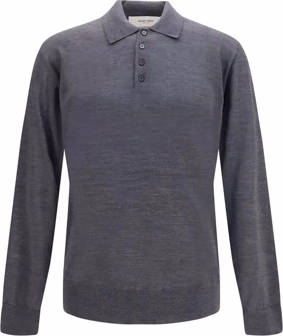 Golden Goose Gray Wool Oves Aries Polo Shirt