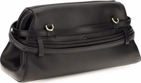 Moschino Black Goatskin Clutch Bag