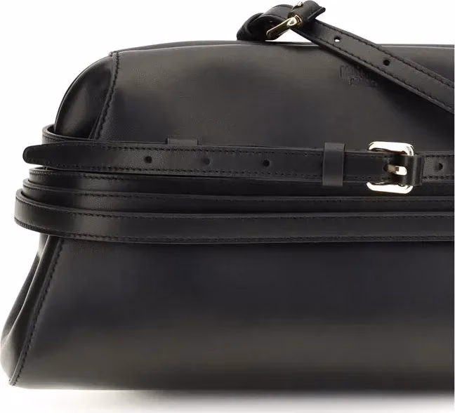 Moschino Black Goatskin Clutch Bag