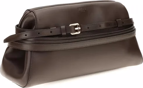 Moschino Brown Goatskin Clutch Bag