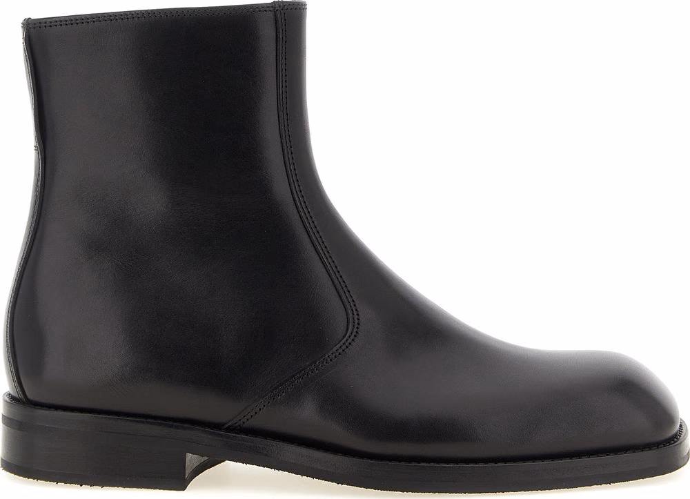 Lemaire Black Lamb Leather Ankle Boots