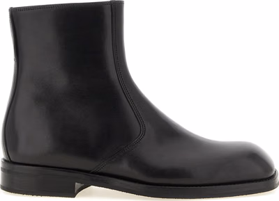 Black Lamb Leather Ankle Boots