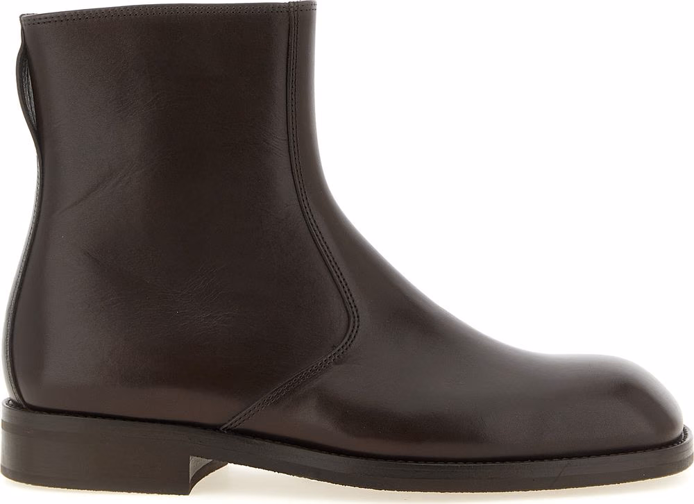 Lemaire Brown Lamb Leather Ankle Boots