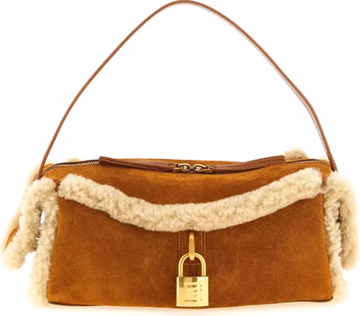 Brown Calfskin Shoulder Bag