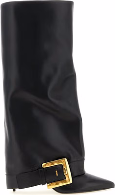 Black Calfskin Over The Knee