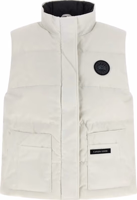 White Polyester Sleeveless Jacket
