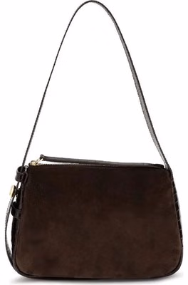 Brown Suede Leather Shoulder Bag