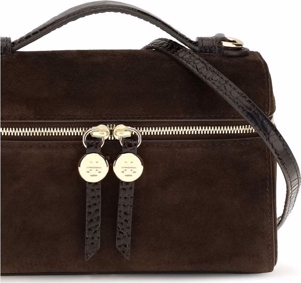 Tory Burch Brown Suede Leather Handbag