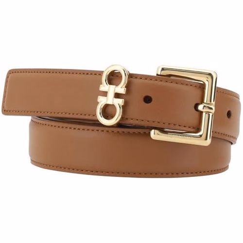 Ferragamo Brown Calf Leather Bos Taurus Regular Belt