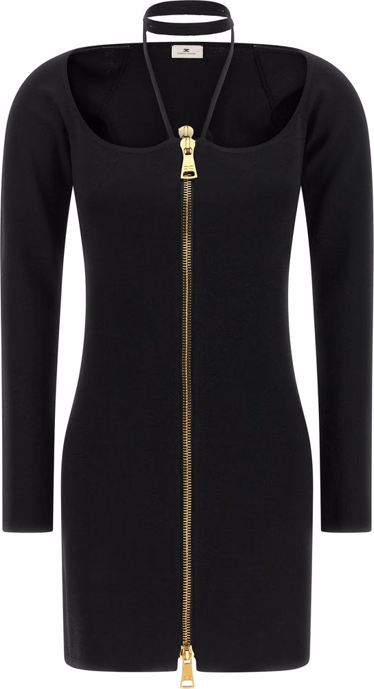 Elisabetta Franchi Black Viscose Short Dress