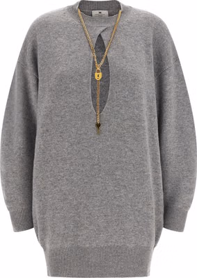 Gray Wool Short Dress