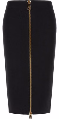 Black Viscose Midi Skirt